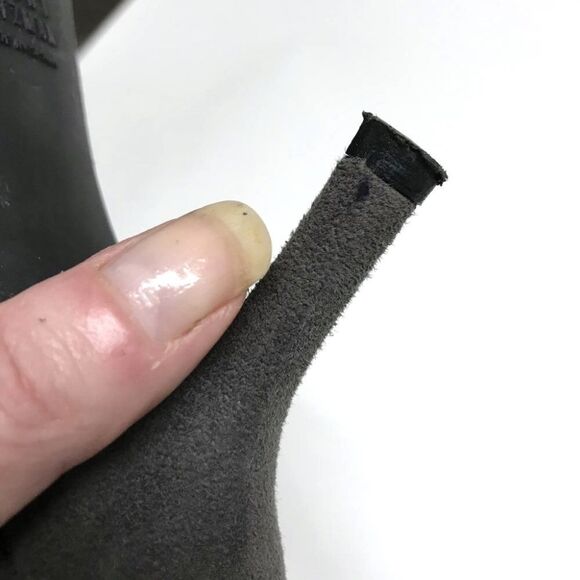 STUART WEITZMAN Gray Suede Leather Studded Pumps Heels with Bows 8N Y2K - Picture 7 of 8